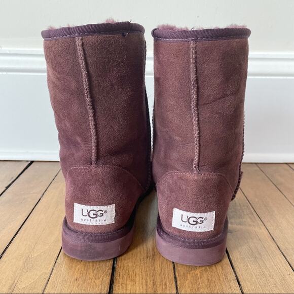 Ugg Classic Short Boots Wine Burgundy Purple Boots 6 - Picture 4 of 11